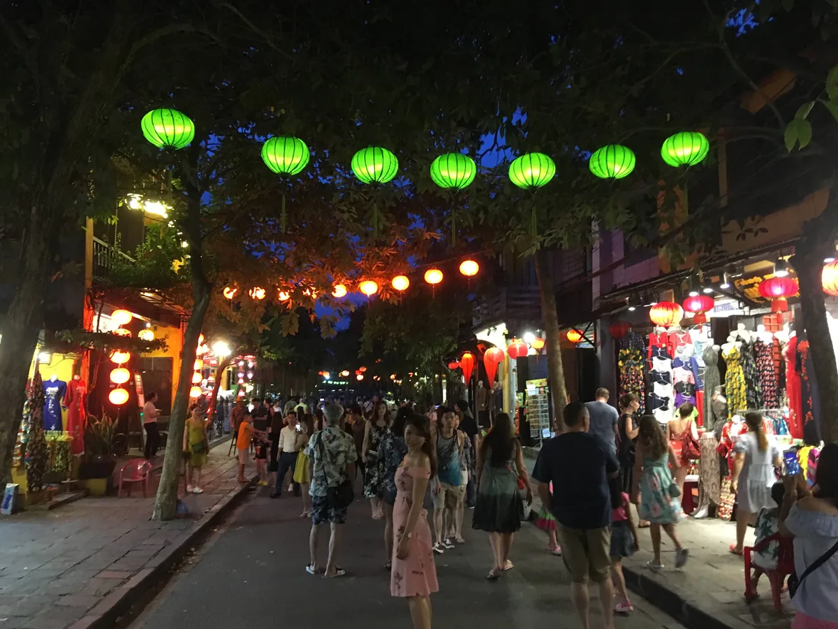 Lanterns in the old town of Hoi An, Vietnam at dusk